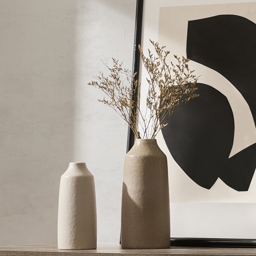 Azalea Matt Effect Vase - Taupe